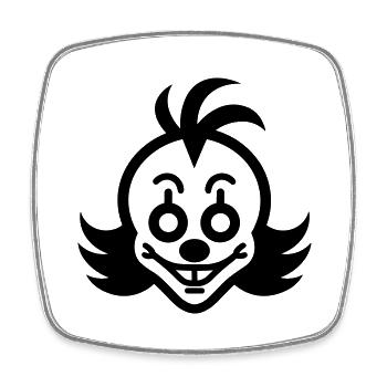 Clown - Square fridge magnet - white - Front