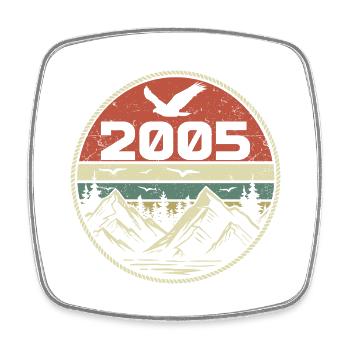 Vintage 2005 Classique 2005 rétro 2005 Cadeau 2005 - Magnet carré - blanc - Devant