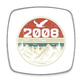 Vintage 2008 Classic 2008 Retro 2008 Gift 2008 - Square fridge magnet - white - Front