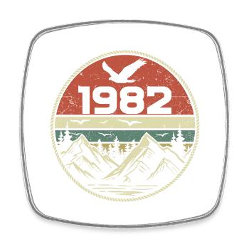 Jahrgang 1982 Klassik 1982 Retro 1982 Geschenk 1982 - Viereckiger Kühlschrankmagnet - Weiß - Vorne