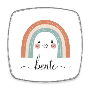 Bente! Rainbow, customizable - Square fridge magnet - white - Front