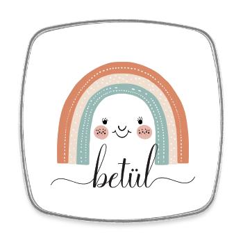 Baker! Rainbow, customizable - Square fridge magnet - white - Front