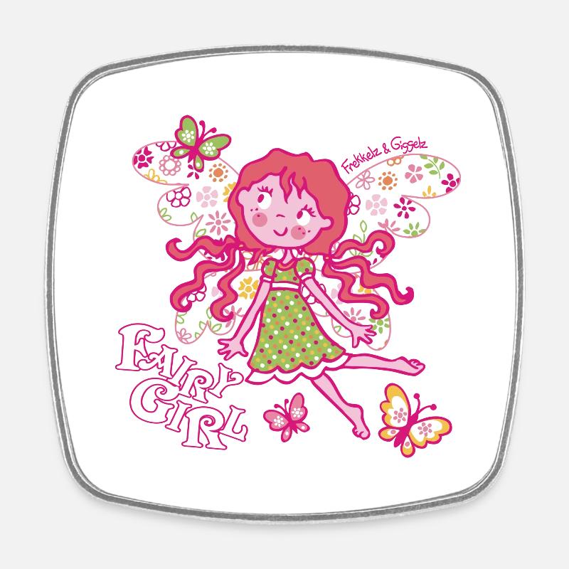 Fairy Girl - Square fridge magnet - white