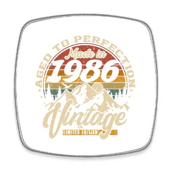 Made in 1986 Vintage Limited Edition Gift - Square fridge magnet - white - Front