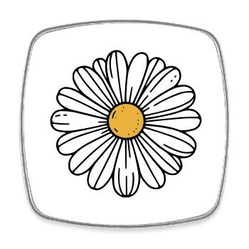 Marguerite - Magnet carré - blanc - Devant