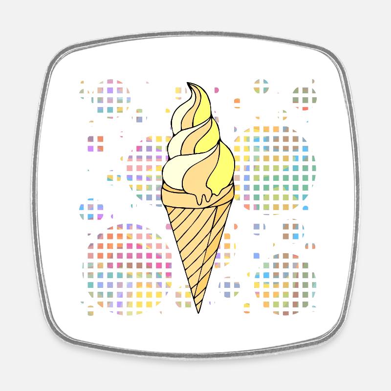 Glace - Magnet carré - blanc