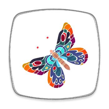 Schmetterling - Viereckiger Kühlschrankmagnet - Weiß - Vorne