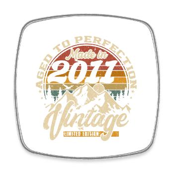 Made in 2011 Vintage Limited Edition Gift - Square fridge magnet - white - Front