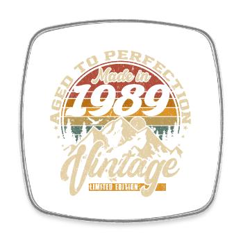 Made in 1989 Vintage Limited Edition Gift - Square fridge magnet - white - Front