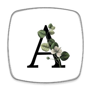 Buchstabe A Grüne Botanik - Viereckiger Kühlschrankmagnet - Weiß - Vorne