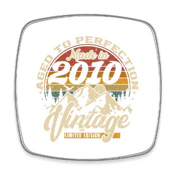 Made in 2010 Vintage Limited Edition Gift - Square fridge magnet - white - Front