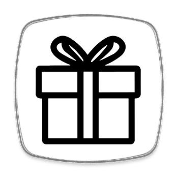 Geschenk-Icon-Box - Viereckiger Kühlschrankmagnet - Weiß - Vorne
