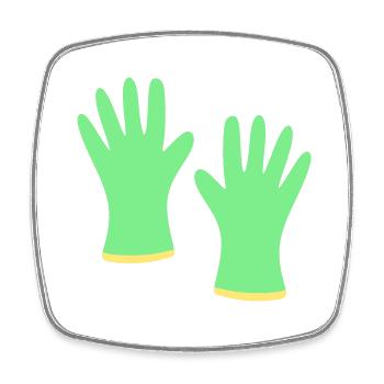 Gardening Gloves - Square fridge magnet - white - Front