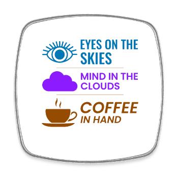 Contrôleur de la circulation aérienne Café ATC Aviation Humour - Magnet carré - blanc - Devant