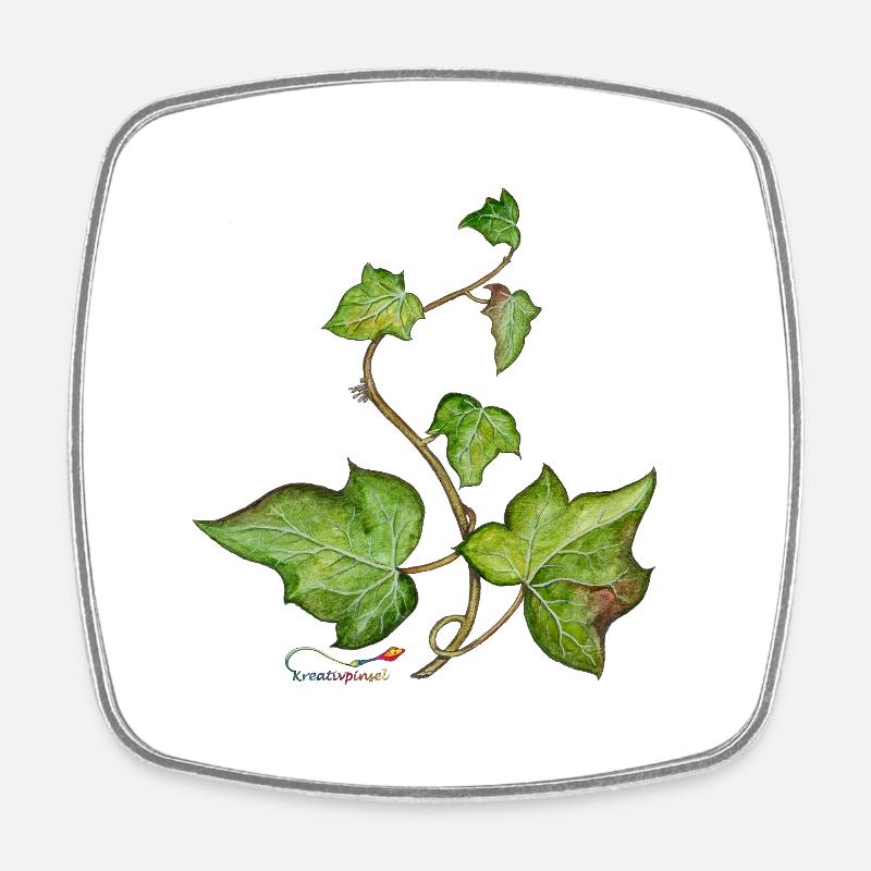 Efeu (Hedera helix) - Viereckiger Kühlschrankmagnet - Weiß