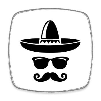 Mexican Cool - Square fridge magnet - white - Front