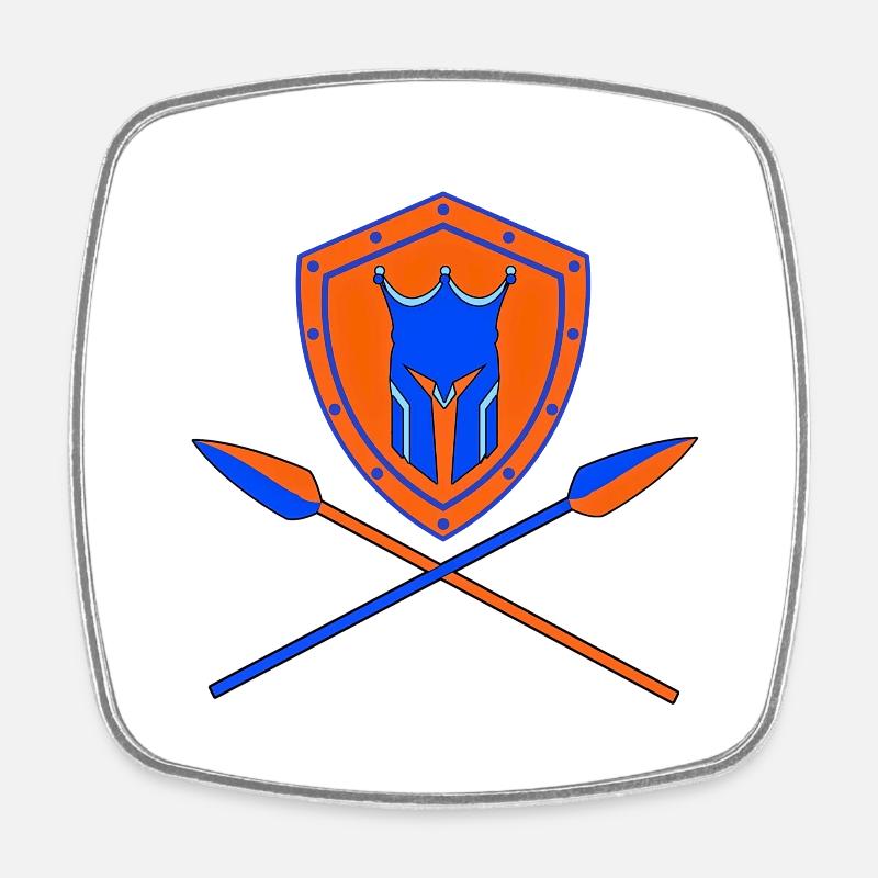 RoyalSpartan125 Sheild & Spears - Square fridge magnet - white