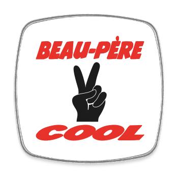 Beau Père COOL - Magnet carré - blanc - Devant