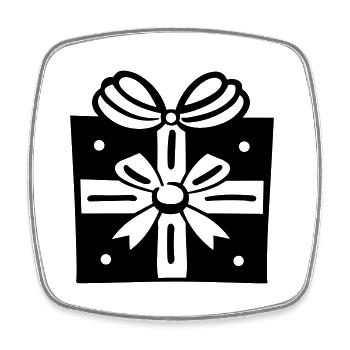 Petite boite cadeau - Magnet carré - blanc - Devant