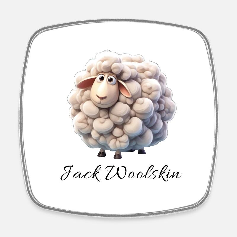 Jack Woolskin - Viereckiger Kühlschrankmagnet - Weiß