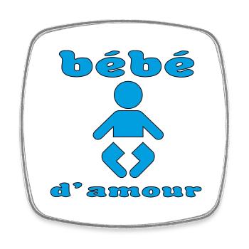 Bébé d'amour - Magnet carré - blanc - Devant