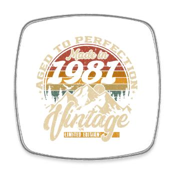 Made in 1981 Vintage Édition limitée Cadeau - Magnet carré - blanc - Devant