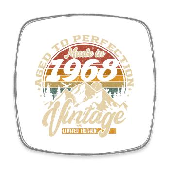 Made in 1968 Vintage Limited Edition Gift - Square fridge magnet - white - Front
