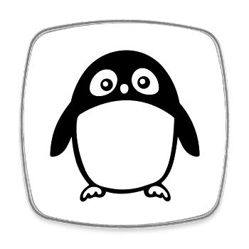 Pingouin - Magnet carré - blanc - Devant