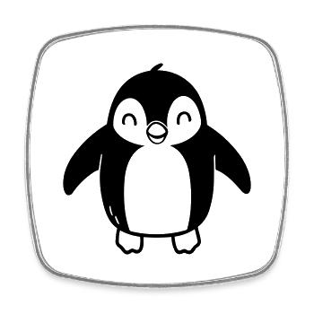 Pingouin - Magnet carré - blanc - Devant