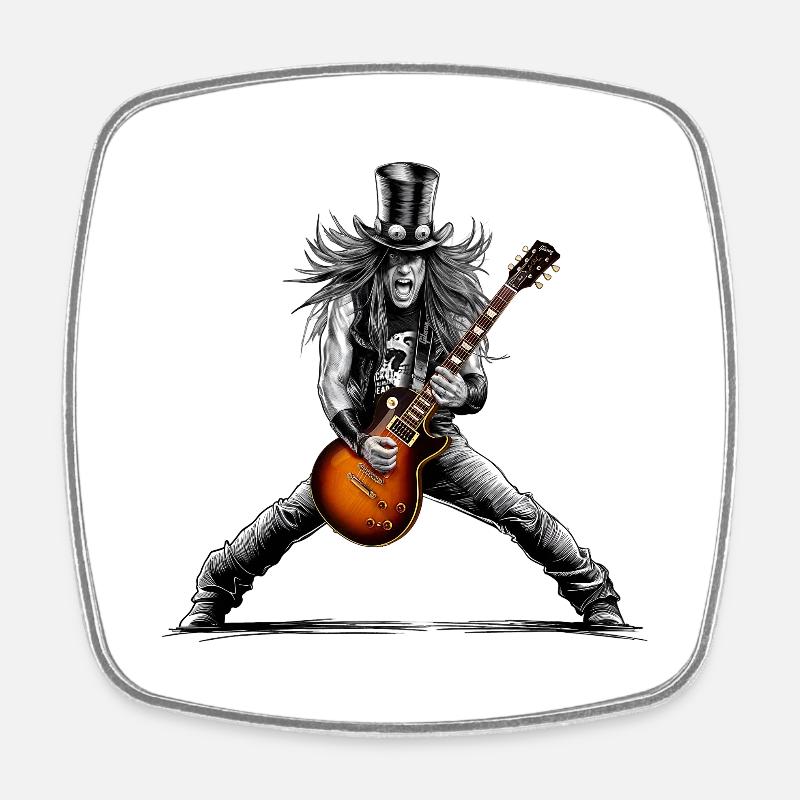 Inferno Riffs - Square fridge magnet - white