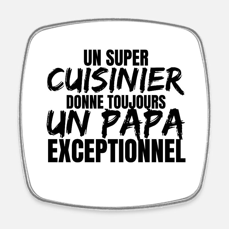 SUPER DAD COOK - Square fridge magnet - white