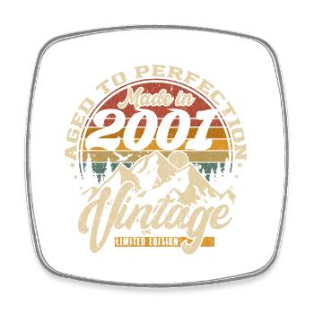 Made in 2001 Vintage Limited Edition Geschenk - Viereckiger Kühlschrankmagnet - Weiß - Vorne