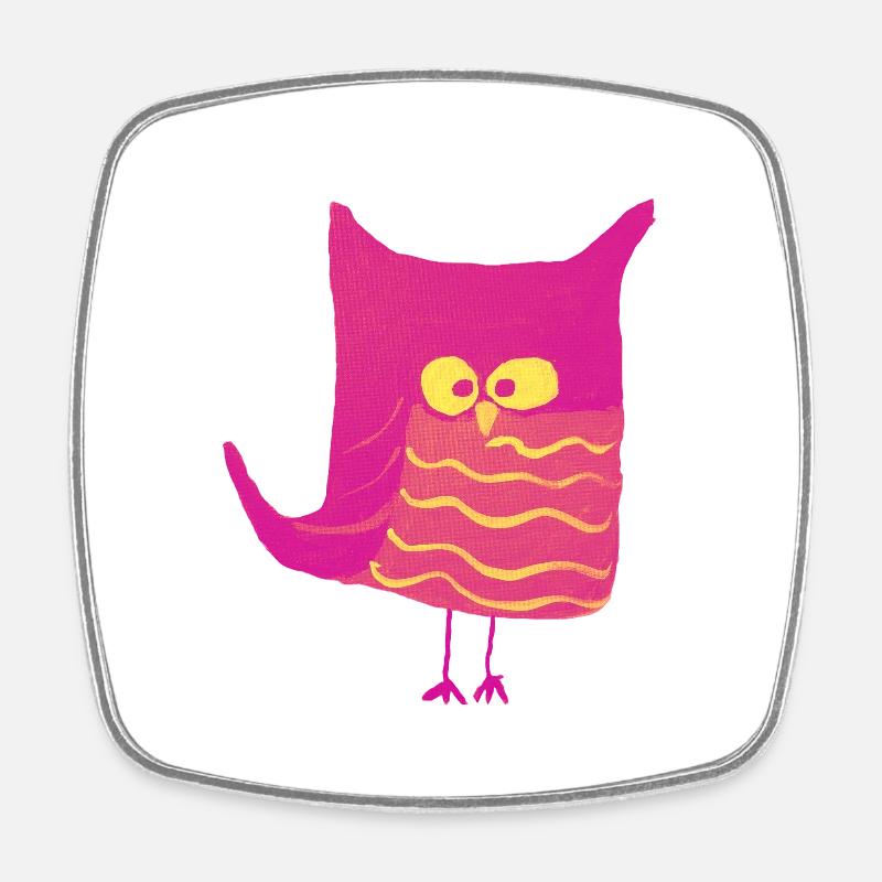 Eulalia Pink Yellow - Square fridge magnet - white