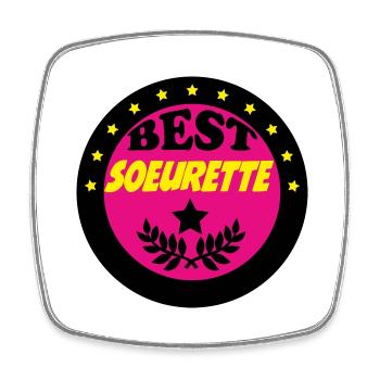 BEST SOEURETTE - Magnet carré - blanc - Devant