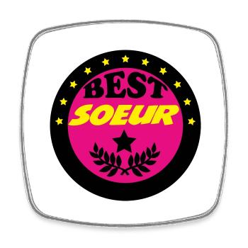 BEST SOEUR - Magnet carré - blanc - Devant