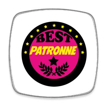 BEST PATRONNE - Magnet carré - blanc - Devant