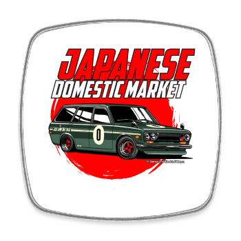 Japanese car style - Viereckiger Kühlschrankmagnet - Weiß - Vorne