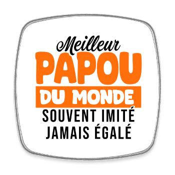 Meilleur papou du monde cadeau Papy grand père - Magnet carré - blanc - Devant