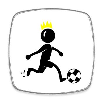 Fussball Fussballspieler - Viereckiger Kühlschrankmagnet - Weiß - Vorne
