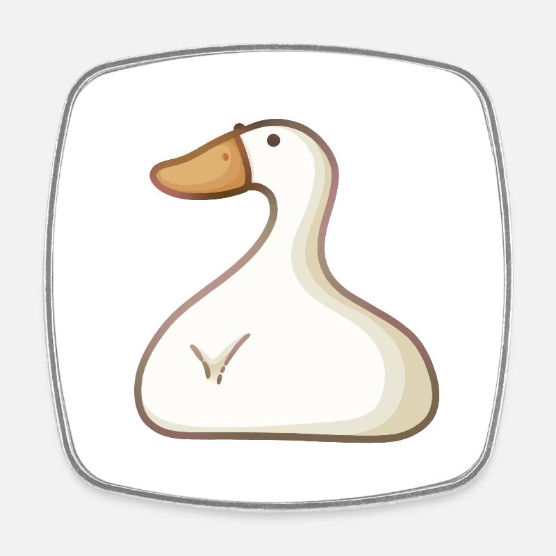 duck - Square fridge magnet - white