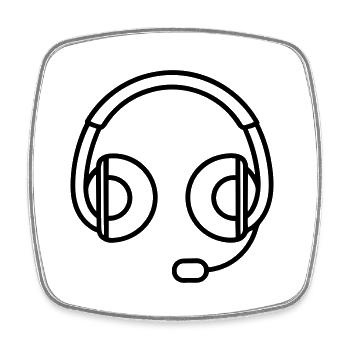 Gaming-Headset - Viereckiger Kühlschrankmagnet - Weiß - Vorne
