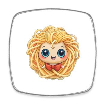 SPAGHETTI-MÄDCHEN - Viereckiger Kühlschrankmagnet - Weiß - Vorne