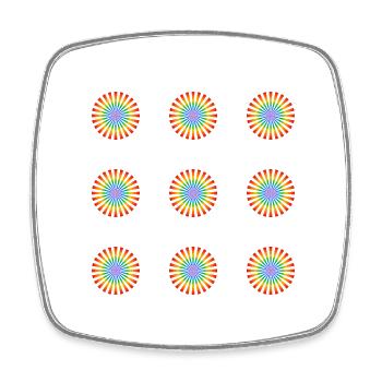 Regenbogen-Blumen - Viereckiger Kühlschrankmagnet - Weiß - Vorne
