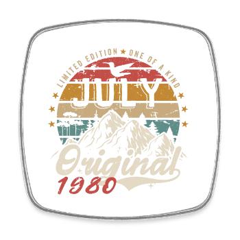 Juillet 1980 | Original Anniversaire Juillet 1980 - Magnet carré - blanc - Devant