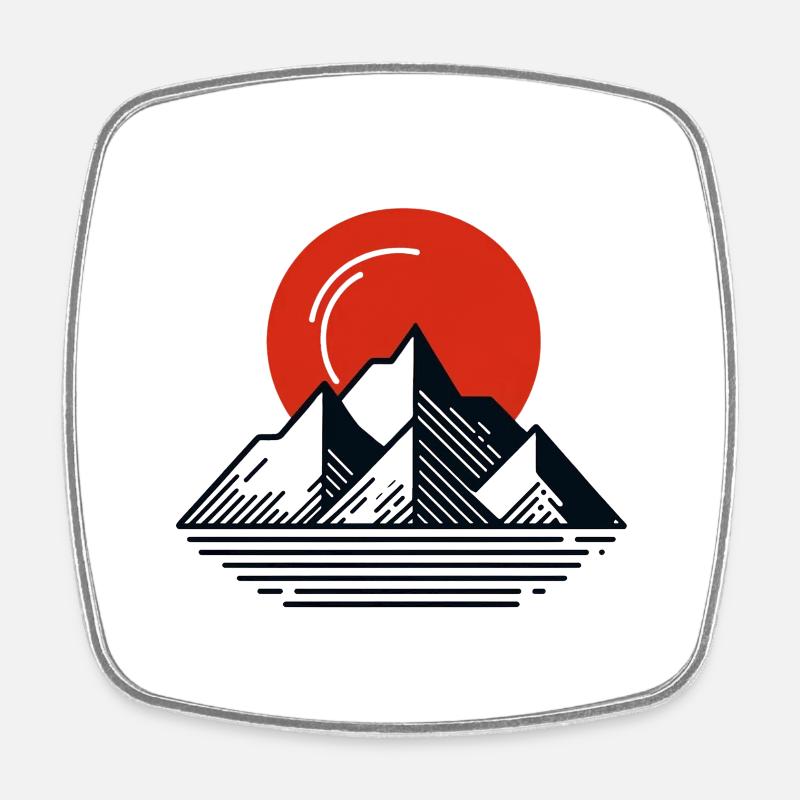 Midnight Sun Summit - Square fridge magnet - white