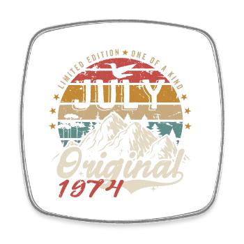Juillet 1974 | Original Anniversaire Juillet 1974 - Magnet carré - blanc - Devant