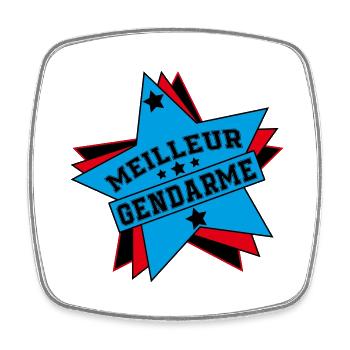 MEILLEUR GENDARME - Magnet carré - blanc - Devant
