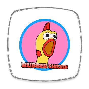 Screaming Rubber Chicken - Square fridge magnet - white - Front