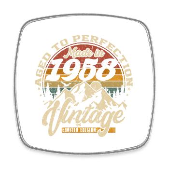Made in 1958 Vintage Limited Edition Geschenk - Viereckiger Kühlschrankmagnet - Weiß - Vorne