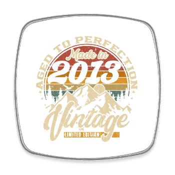 Made in 2013 Vintage Limited Edition Gift - Square fridge magnet - white - Front